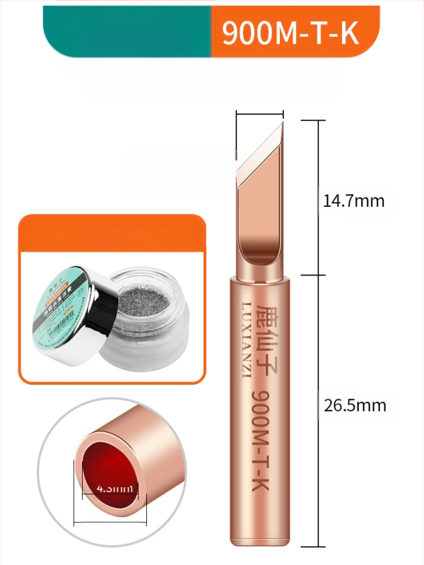 Vrh za lemilicu od čistog bakra, unutarnje grijanje, konstantna temperatura, oštar vrh, vrh u obliku kopita