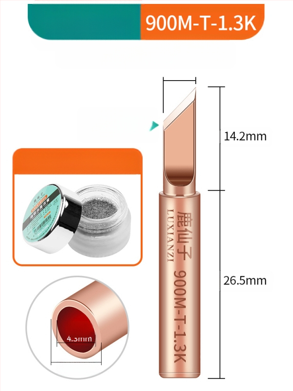 Vrh za lemilicu od čistog bakra, unutarnje grijanje, konstantna temperatura, oštar vrh, vrh u obliku kopita