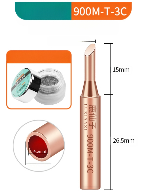 Vrh za lemilicu od čistog bakra, unutarnje grijanje, konstantna temperatura, oštar vrh, vrh u obliku kopita