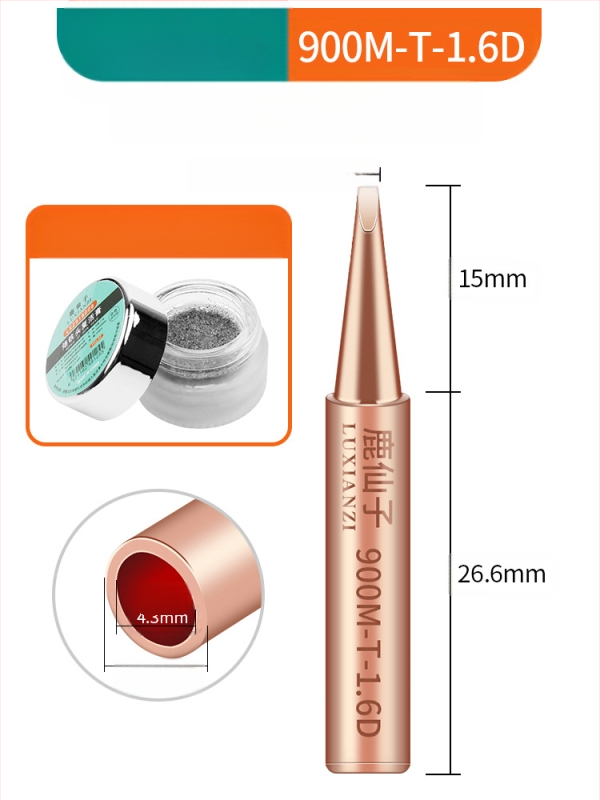 Vrh za lemilicu od čistog bakra, unutarnje grijanje, konstantna temperatura, oštar vrh, vrh u obliku kopita