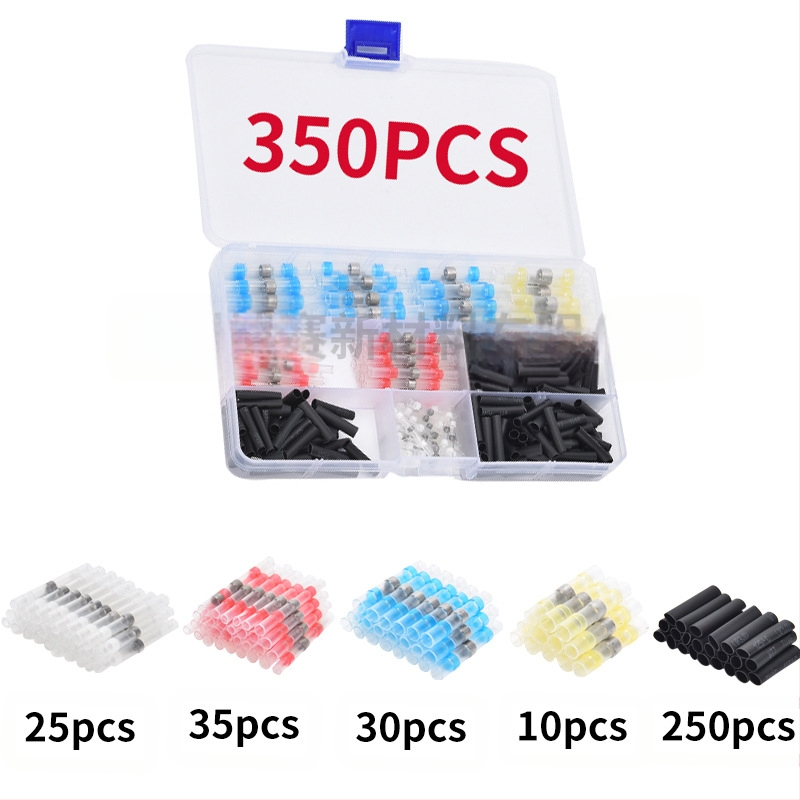 Комплект термозакриващи терминали със запояващи пръстени и тръби, 50 броя; Бранд ZJBOSAI; Изолационен материал PE; Корпус PE; Приложение: електрически монтажи; Номинална мощност: 24