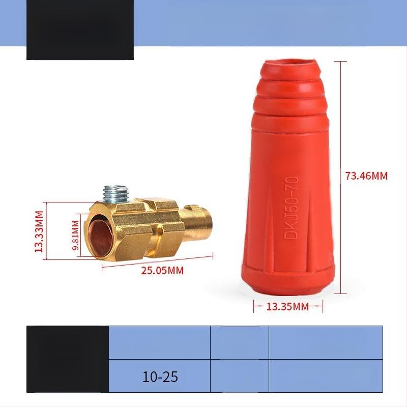 Заваръчен кабелен конектор с DKJ бърз щепсел, европейски стил, заваряване, марка Hua Xiao — DKJ10-25, DKJ35-50, DKJ50-70