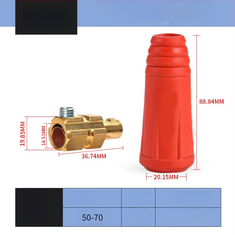 Заваръчен кабелен конектор с DKJ бърз щепсел, европейски стил, заваряване, марка Hua Xiao — DKJ10-25, DKJ35-50, DKJ50-70