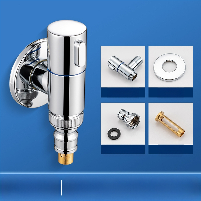 Βρύση πλυντηρίου με χαλκό σώμα, βαλβίνα τύπου Τ, σύνδεση με βίδες, κεραμικός πυρήνας βαλβίδας, θερμοκρασία λειτουργίας 0–90°C