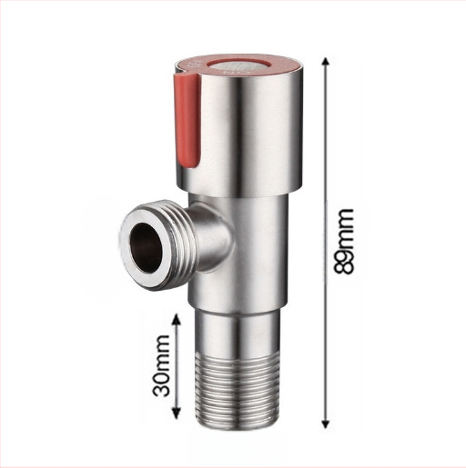 304 неръждаема стомана ъглов клапан с триходова функция, стенен монтаж, за тоалетна, водонагревател и смесител, работно налягане 0.8 MPa