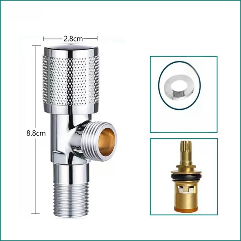 304 неръждаема стомана ъглов клапан с триходова функция, стенен монтаж, за тоалетна, водонагревател и смесител, работно налягане 0.8 MPa