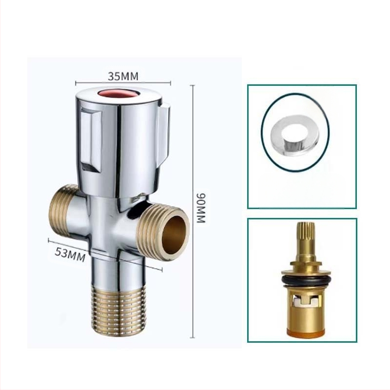 304 неръждаема стомана ъглов клапан с триходова функция, стенен монтаж, за тоалетна, водонагревател и смесител, работно налягане 0.8 MPa