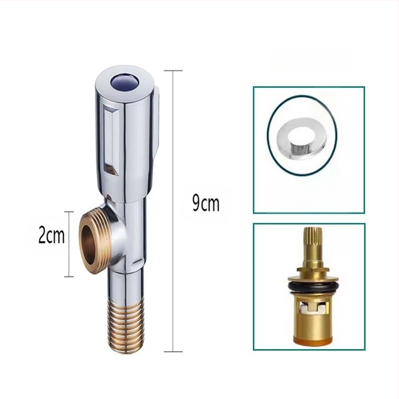 304 неръждаема стомана ъглов клапан с триходова функция, стенен монтаж, за тоалетна, водонагревател и смесител, работно налягане 0.8 MPa