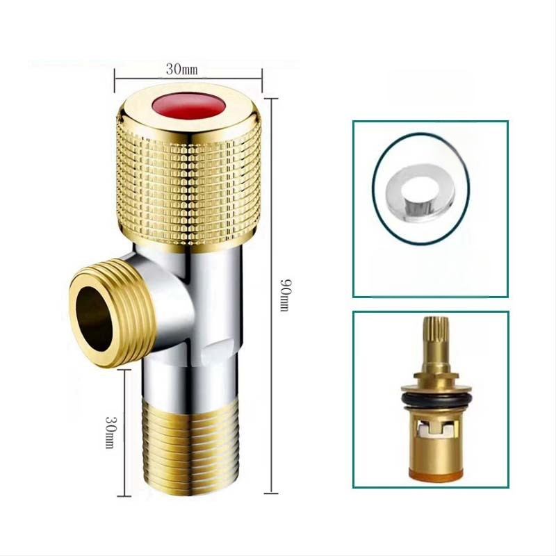 304 неръждаема стомана ъглов клапан с триходова функция, стенен монтаж, за тоалетна, водонагревател и смесител, работно налягане 0.8 MPa