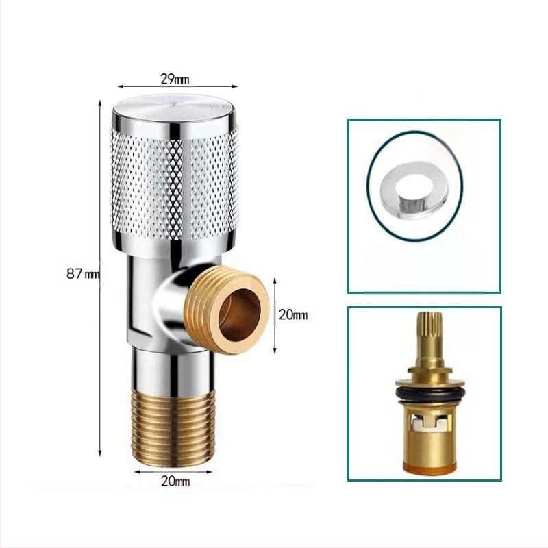 304 неръждаема стомана ъглов клапан с триходова функция, стенен монтаж, за тоалетна, водонагревател и смесител, работно налягане 0.8 MPa