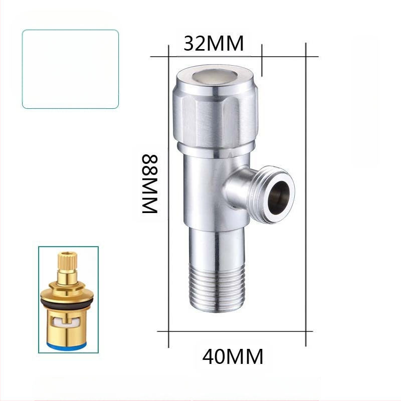 304 неръждаема стомана ъглов клапан с триходова функция, стенен монтаж, за тоалетна, водонагревател и смесител, работно налягане 0.8 MPa