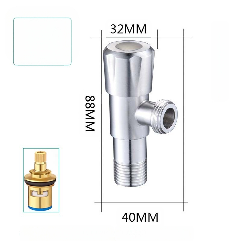 304 неръждаема стомана ъглов клапан с триходова функция, стенен монтаж, за тоалетна, водонагревател и смесител, работно налягане 0.8 MPa