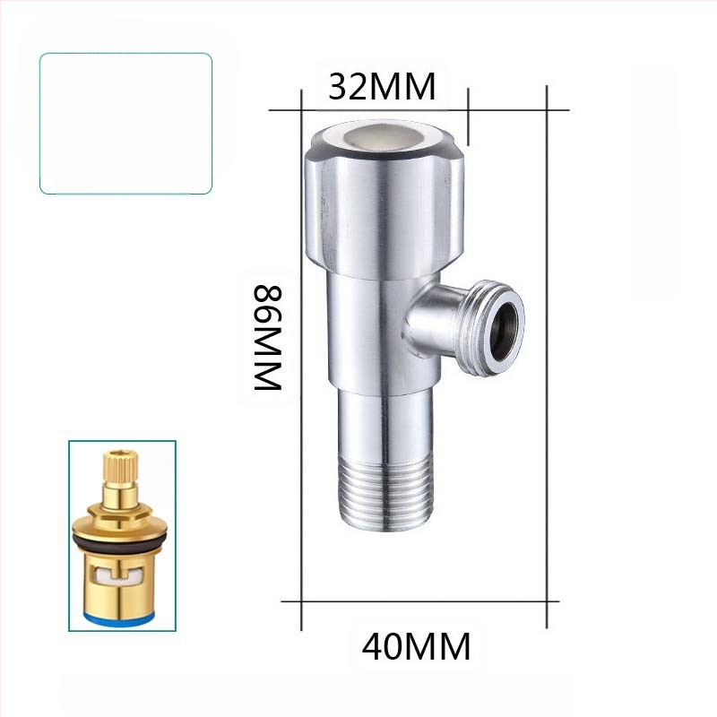 304 неръждаема стомана ъглов клапан с триходова функция, стенен монтаж, за тоалетна, водонагревател и смесител, работно налягане 0.8 MPa