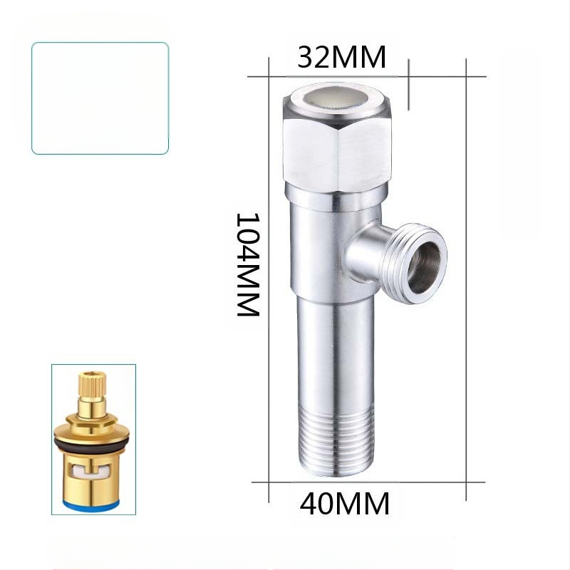 304 неръждаема стомана ъглов клапан с триходова функция, стенен монтаж, за тоалетна, водонагревател и смесител, работно налягане 0.8 MPa