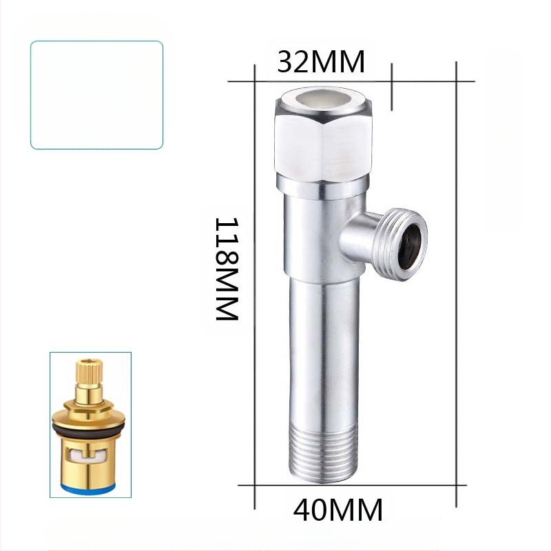 304 неръждаема стомана ъглов клапан с триходова функция, стенен монтаж, за тоалетна, водонагревател и смесител, работно налягане 0.8 MPa