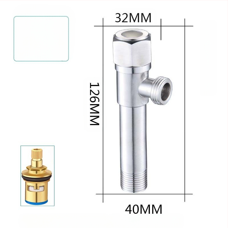304 неръждаема стомана ъглов клапан с триходова функция, стенен монтаж, за тоалетна, водонагревател и смесител, работно налягане 0.8 MPa