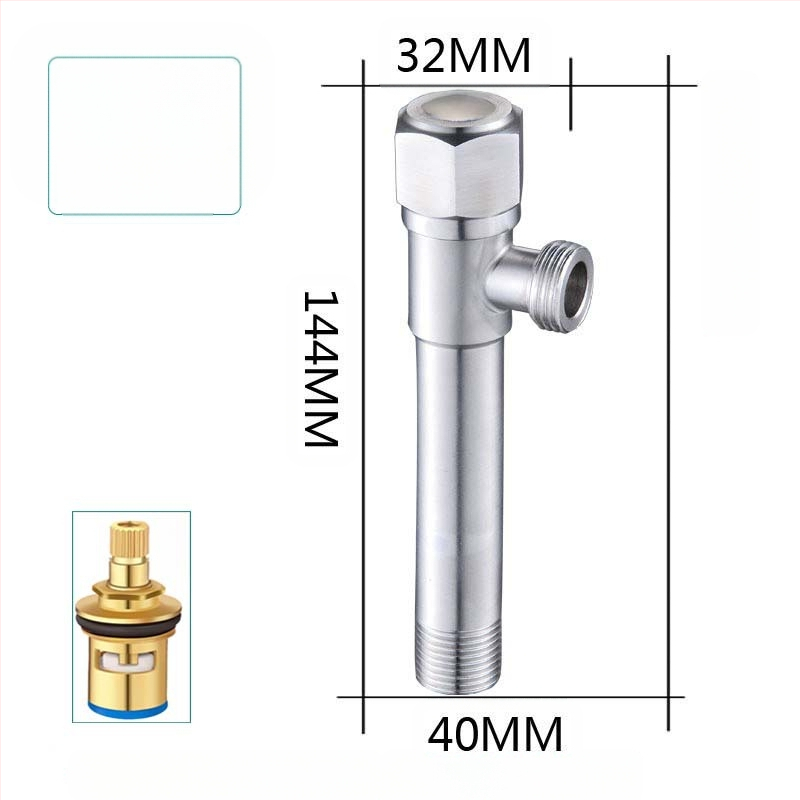304 неръждаема стомана ъглов клапан с триходова функция, стенен монтаж, за тоалетна, водонагревател и смесител, работно налягане 0.8 MPa