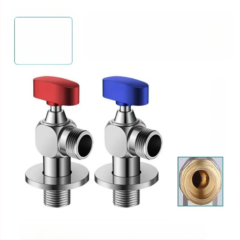 304 неръждаема стомана ъглов клапан с триходова функция, стенен монтаж, за тоалетна, водонагревател и смесител, работно налягане 0.8 MPa