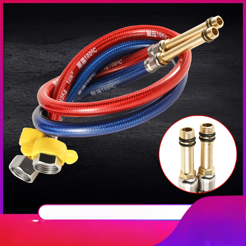 Furtun flexibil din oțel inoxidabil, vârf ascuțit, corp metalic rezistent la explozie, intrare apă cu o singură gaură pentru robinet de bucătărie (apă caldă/rece)