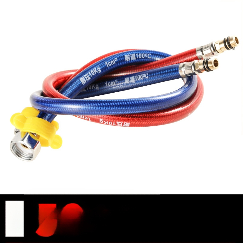 Furtun flexibil din oțel inoxidabil, vârf ascuțit, corp metalic rezistent la explozie, intrare apă cu o singură gaură pentru robinet de bucătărie (apă caldă/rece)