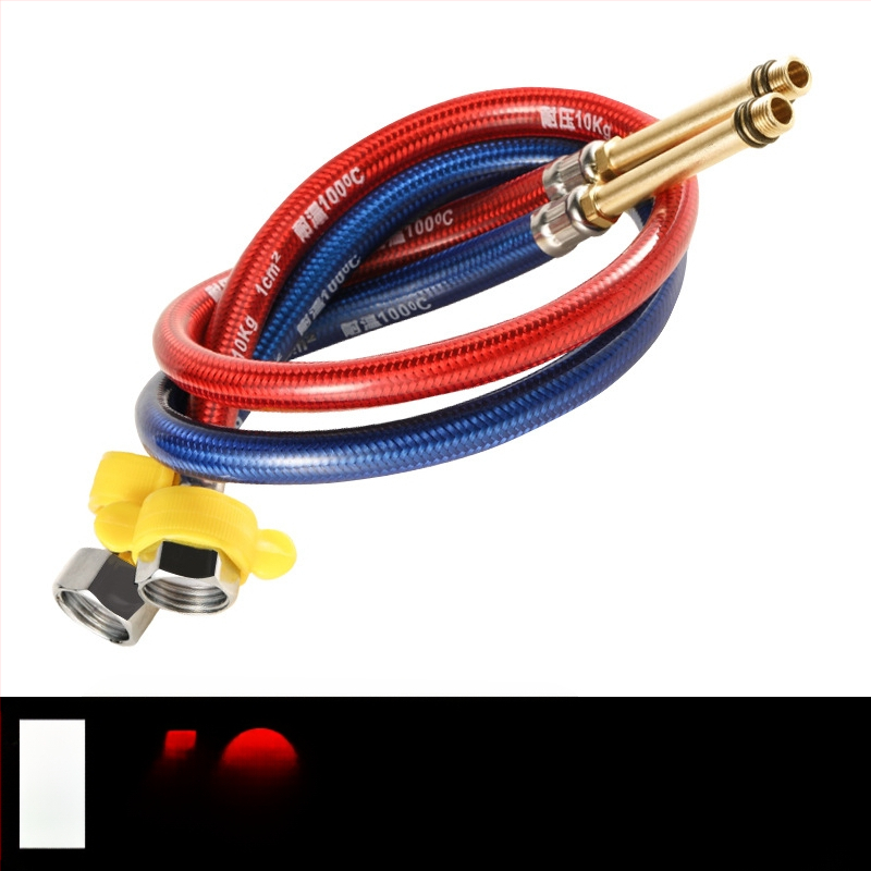 Furtun flexibil din oțel inoxidabil, vârf ascuțit, corp metalic rezistent la explozie, intrare apă cu o singură gaură pentru robinet de bucătărie (apă caldă/rece)