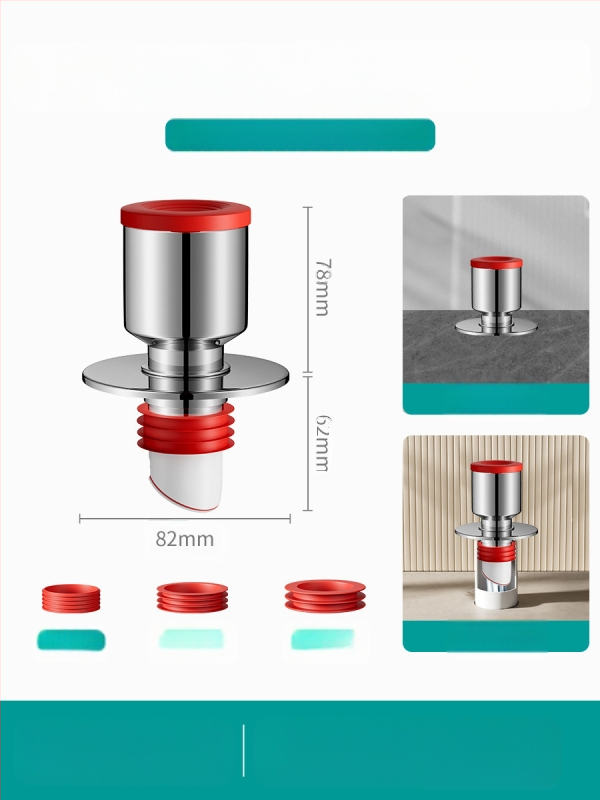 Trys galvos nuotekų T jungtis skalbimo mašinai — ABS + silikonas, elektroplatintos apdailos, universalus jungtis, prieš kvapus