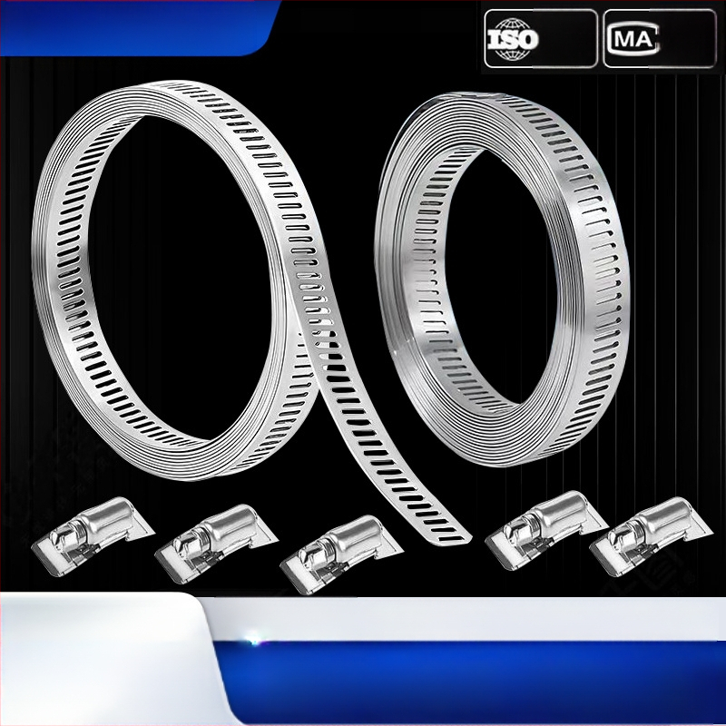 Bandă pentru gât din oțel inoxidabil 304, cu gaură prin, DIY-friendly, diametru de prindere reglabil, Mingshi