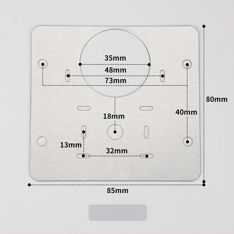 Leyoujia Šarnyro tvirtinimo plokštelė spintoms – nerūdijančiojo plieno, šlifuota paviršiaus