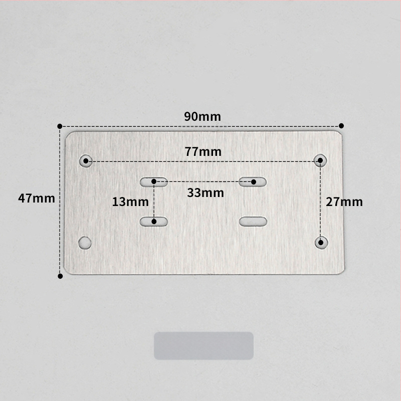 Leyoujia Šarnyro tvirtinimo plokštelė spintoms – nerūdijančiojo plieno, šlifuota paviršiaus