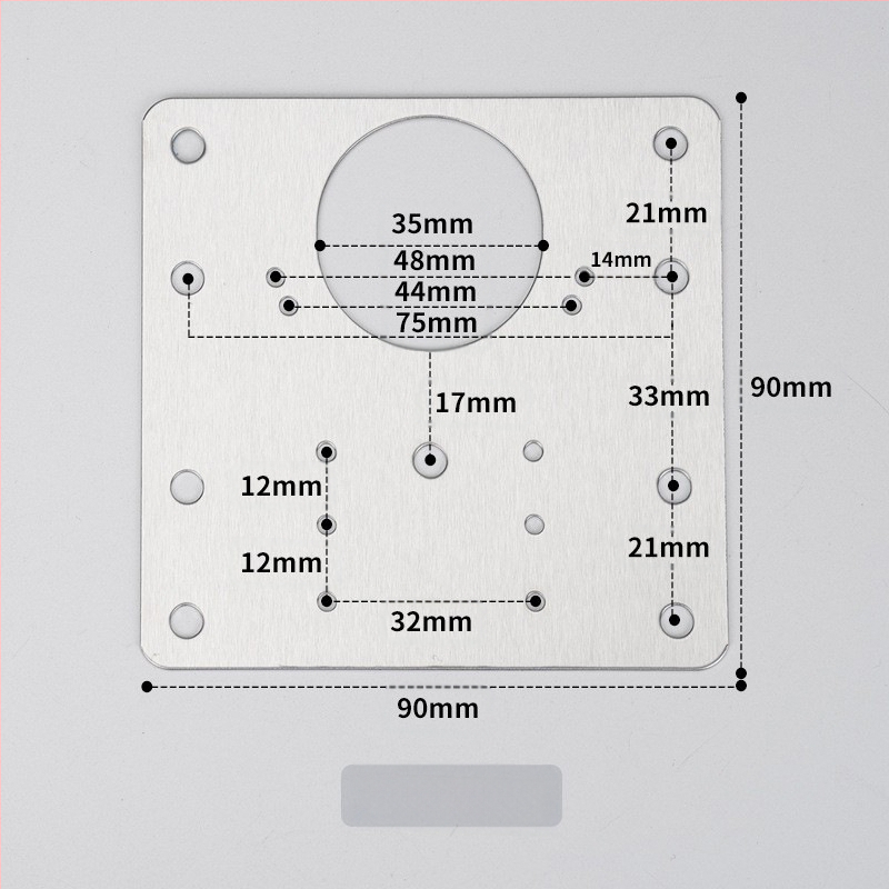 Leyoujia Šarnyro tvirtinimo plokštelė spintoms – nerūdijančiojo plieno, šlifuota paviršiaus