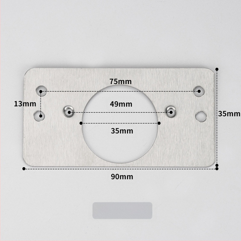 Leyoujia Šarnyro tvirtinimo plokštelė spintoms – nerūdijančiojo plieno, šlifuota paviršiaus