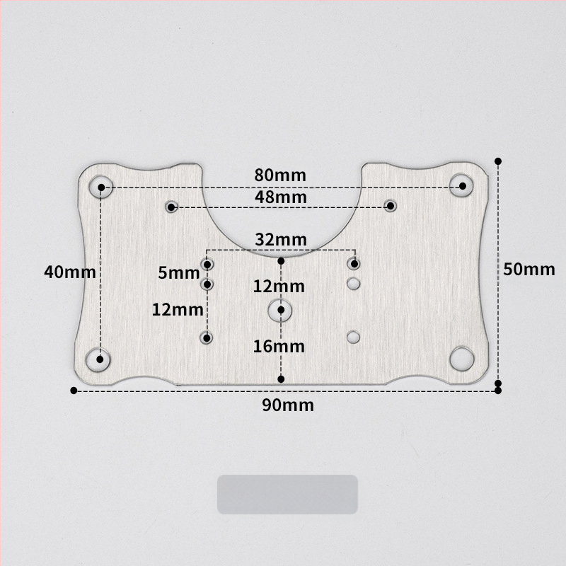 Leyoujia Šarnyro tvirtinimo plokštelė spintoms – nerūdijančiojo plieno, šlifuota paviršiaus