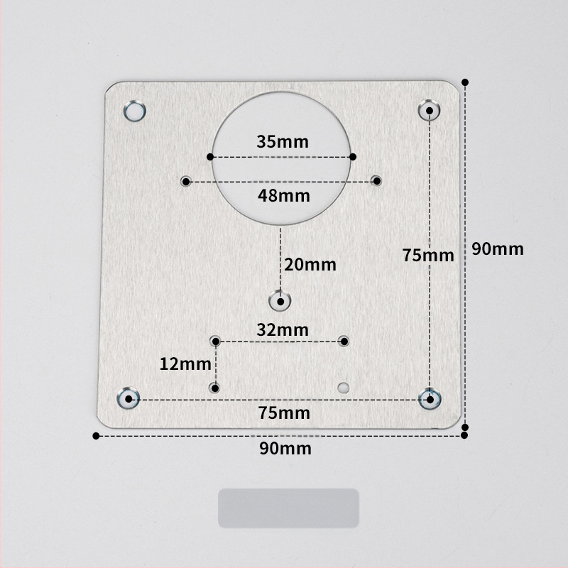 Leyoujia Šarnyro tvirtinimo plokštelė spintoms – nerūdijančiojo plieno, šlifuota paviršiaus