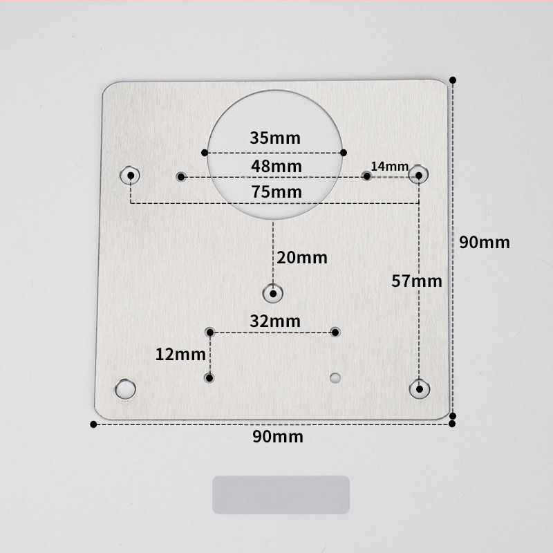 Leyoujia Šarnyro tvirtinimo plokštelė spintoms – nerūdijančiojo plieno, šlifuota paviršiaus