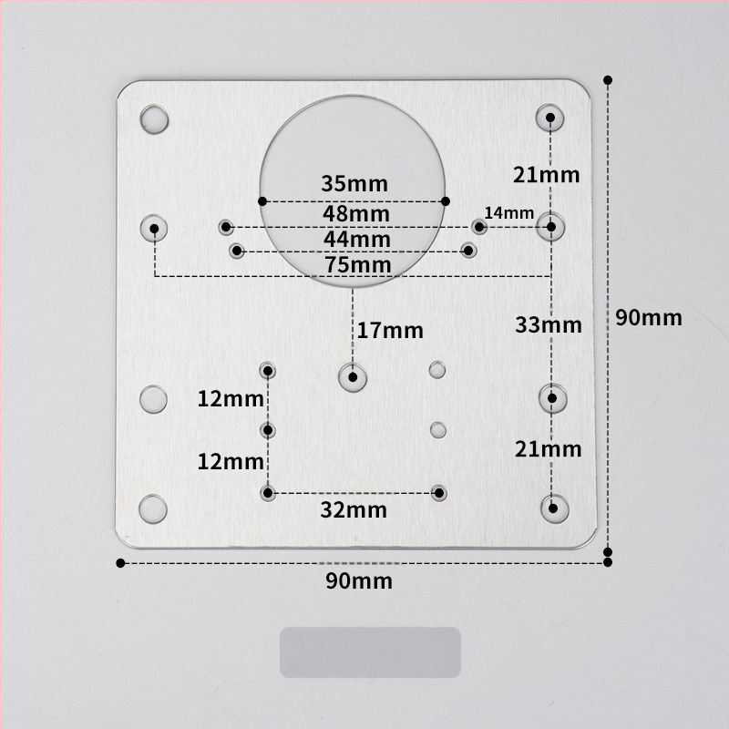 Leyoujia Šarnyro tvirtinimo plokštelė spintoms – nerūdijančiojo plieno, šlifuota paviršiaus