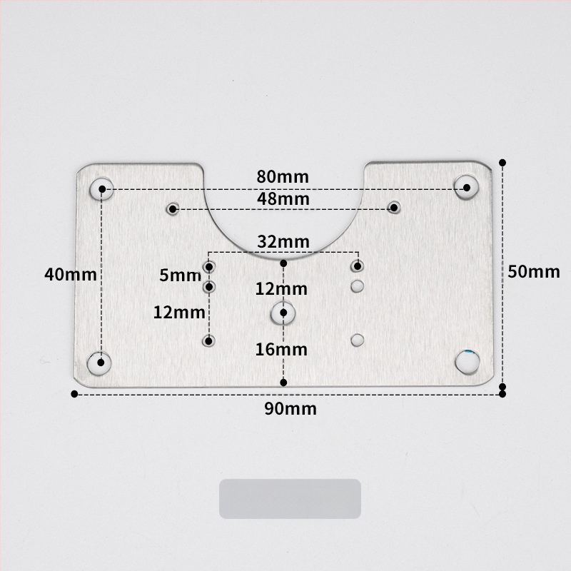 Leyoujia Šarnyro tvirtinimo plokštelė spintoms – nerūdijančiojo plieno, šlifuota paviršiaus
