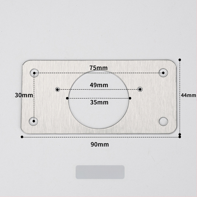 Leyoujia Šarnyro tvirtinimo plokštelė spintoms – nerūdijančiojo plieno, šlifuota paviršiaus
