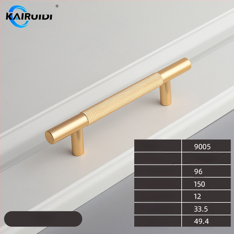 Rokturis garderobes un skapja durvīm, alumīnija sakausējums, elektroplēšana, modelis 9005, zīmols Kairuiti, moderns minimalistisks stils, viegls luksuss