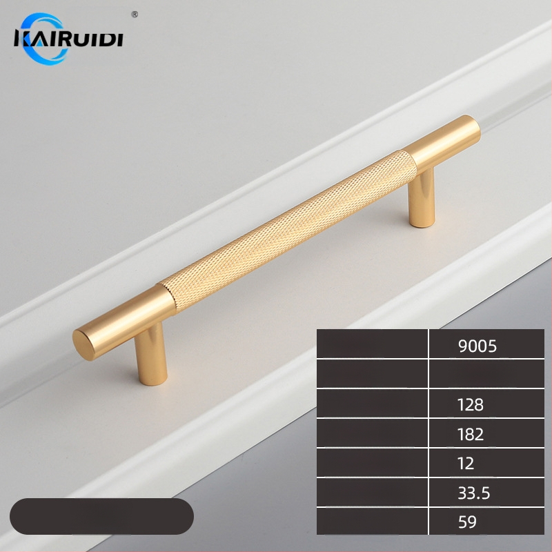 Rokturis garderobes un skapja durvīm, alumīnija sakausējums, elektroplēšana, modelis 9005, zīmols Kairuiti, moderns minimalistisks stils, viegls luksuss