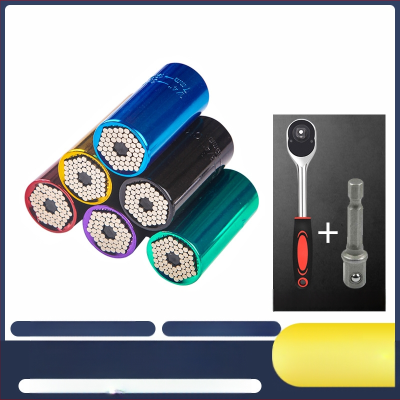 Többfunkciós dugókulcs készlet gyors racsnis mechanizmussal, dupla fejű, állítható végződések (metrikus, szerszámacél, krómozott bevonat)