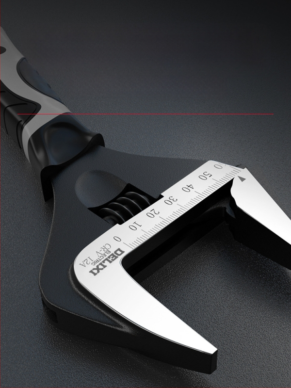 Állítható csavarkulcs nagy nyílással, többfunkciós kéziszerszám, króm-vanádium acél