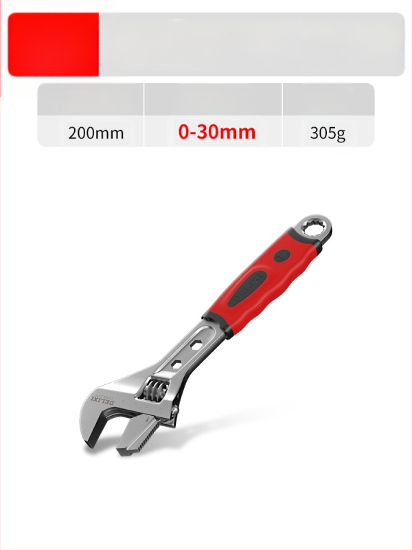 Állítható csavarkulcs nagy nyílással, többfunkciós kéziszerszám, króm-vanádium acél