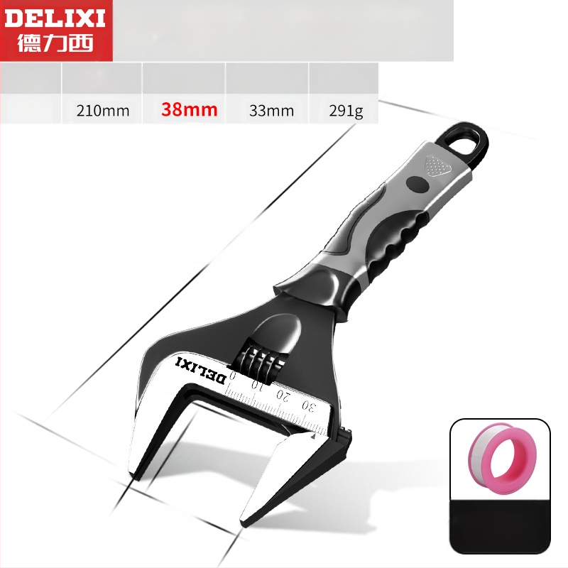 Állítható csavarkulcs nagy nyílással, többfunkciós kéziszerszám, króm-vanádium acél