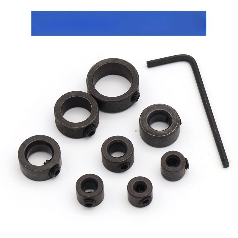 Inel de poziționare pentru burghiu cu limitator de adâncime și clemă – unealtă pentru tâmplărie