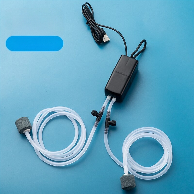 Bao shangya aerator USB cu două orificii pentru acvariu, portabil, pentru interior/ exterior, cu două capete, model 370, greutate 150 g, Import: Nu, Mărci private autorizate: Nu