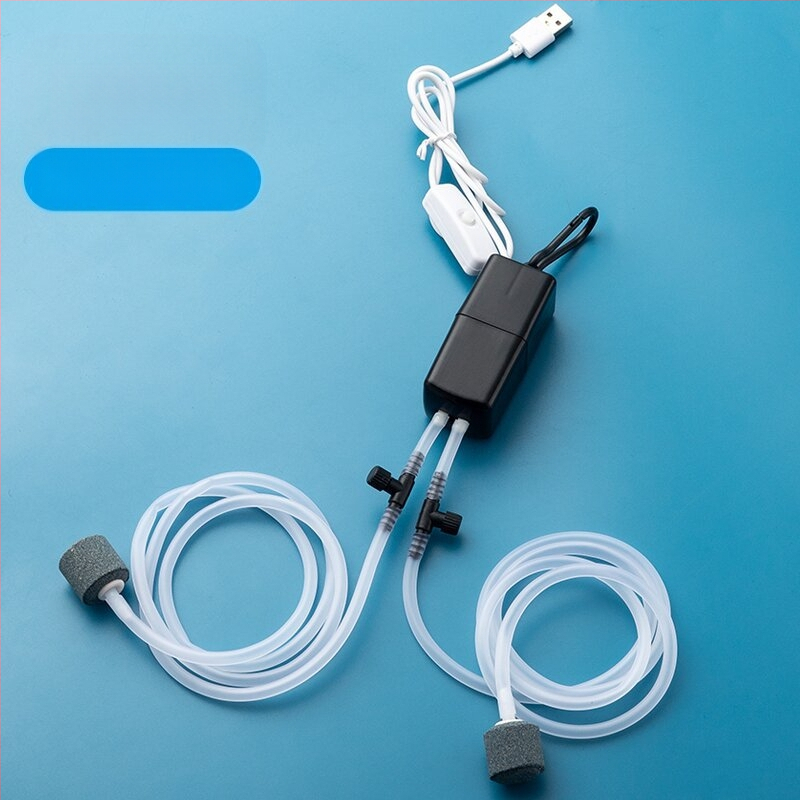 Bao shangya aerator USB cu două orificii pentru acvariu, portabil, pentru interior/ exterior, cu două capete, model 370, greutate 150 g, Import: Nu, Mărci private autorizate: Nu