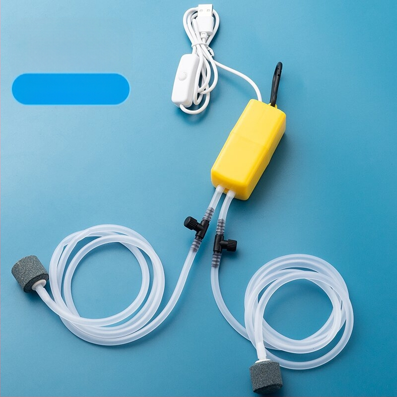 Bao shangya aerator USB cu două orificii pentru acvariu, portabil, pentru interior/ exterior, cu două capete, model 370, greutate 150 g, Import: Nu, Mărci private autorizate: Nu