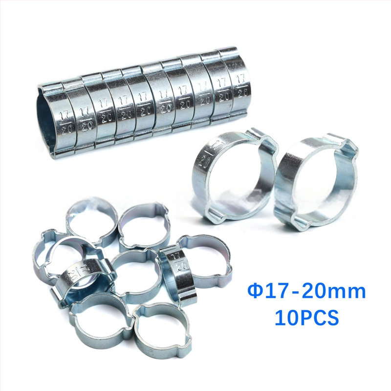 Clamă pentru țevi, cu urechi duble, galvanizată, pentru țevi de 5–20 mm, marcă SY