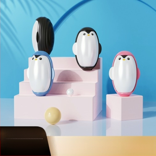 Pingvín alakú ragacsos szőrtelenítő roló – műanyag, modern minimál dizájn, eltávolítja a szőrszálakat