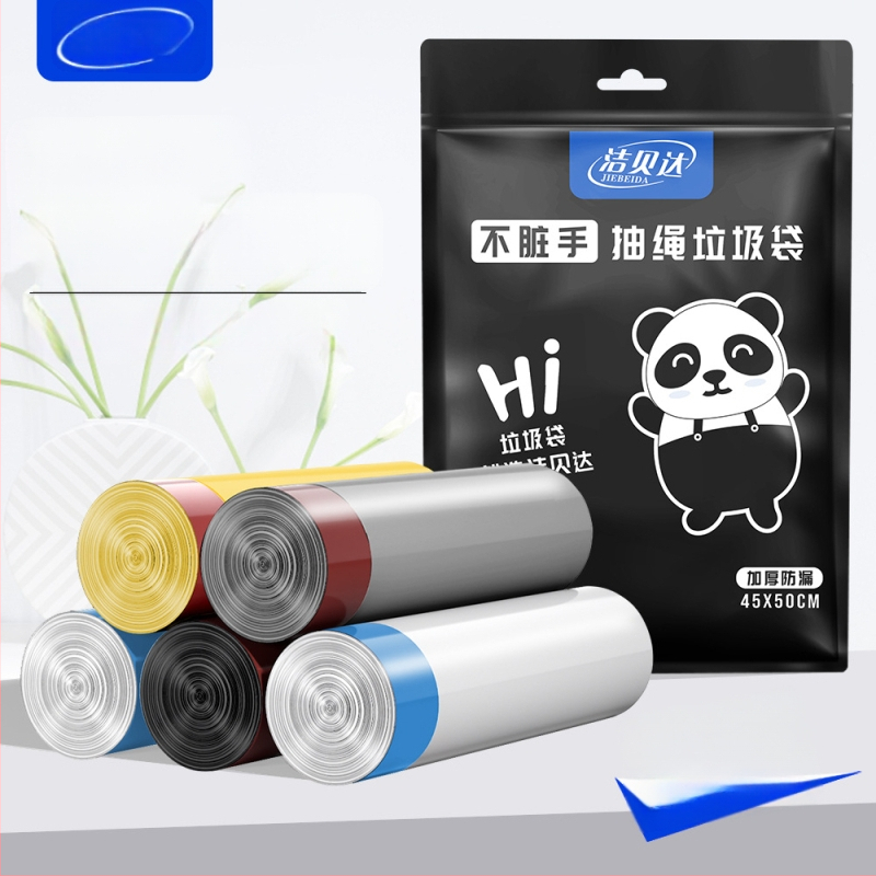 HS HDPE торби за отпадъци с връзка, еднократни, за дома, дебелина 0,011 мм